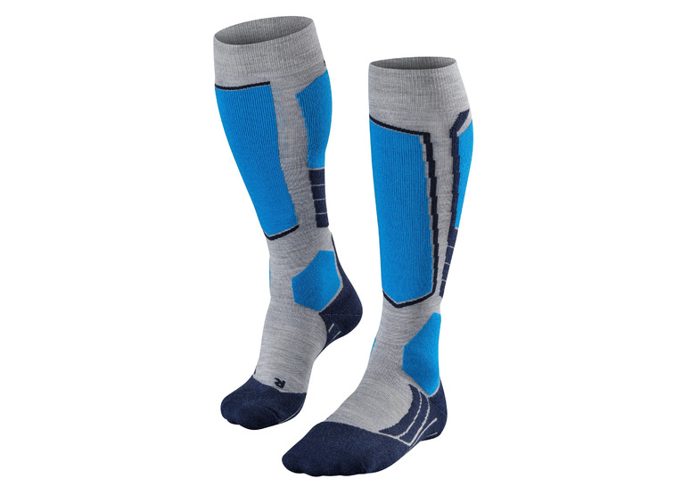 Falke SK2 wool skisokken grijs/blauw heren