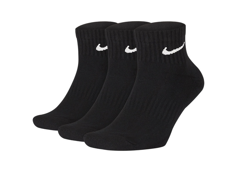 Nike everyday cushion ankle sokken (3 paar) zwart unisex