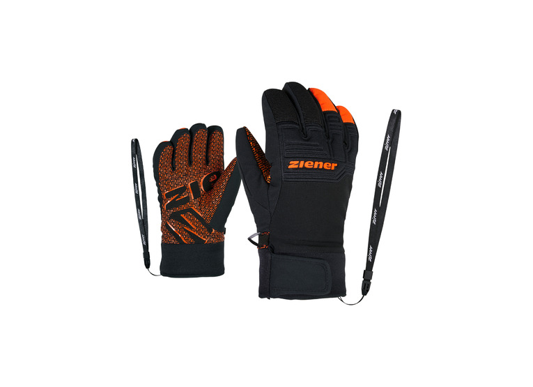 Ziener LANUS AS PR junior skihandschoen bright orange KIDS