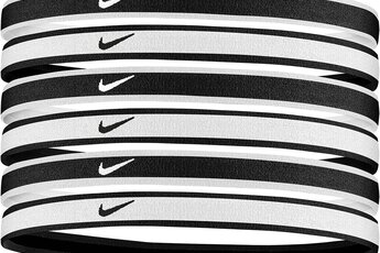Nike Tipped Swoosh sport headbands 2.0 - 6 stuks zwart/wit