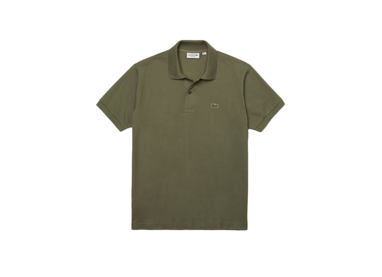 Lacoste effen classic fit polo kaki heren