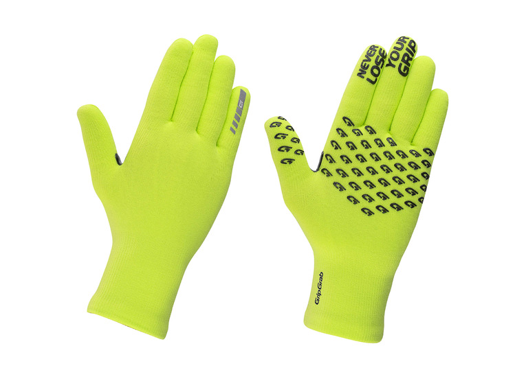 GripGrab Waterproof knitted thermal fietshandschoen fluo geel unisex