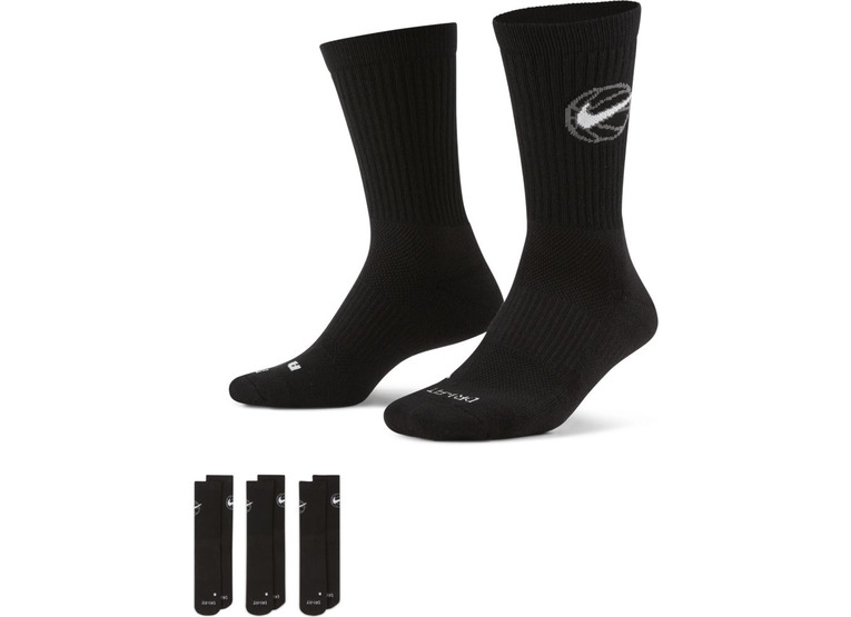 Nike Everyday Crew basketbalsokken zwart - 3 paar