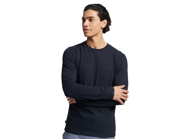 Superdry Vintage logo T-shirt met lange mouwen eclipse navy heren