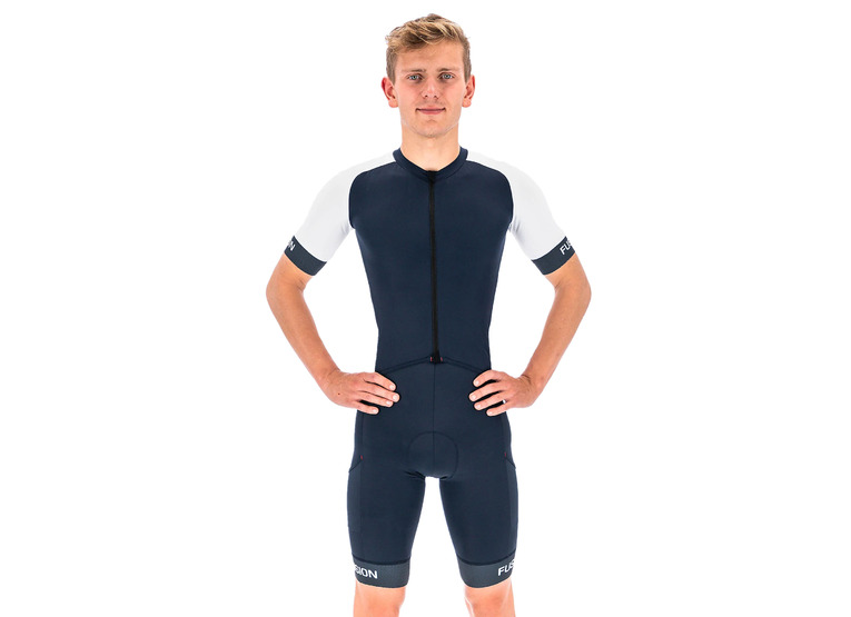 Fusion Tempo! Three suit nachtblauw/wit unisex