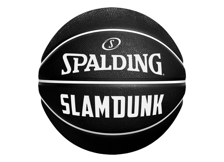 Spalding Slam Dunk rubber basketbal zwart/wit