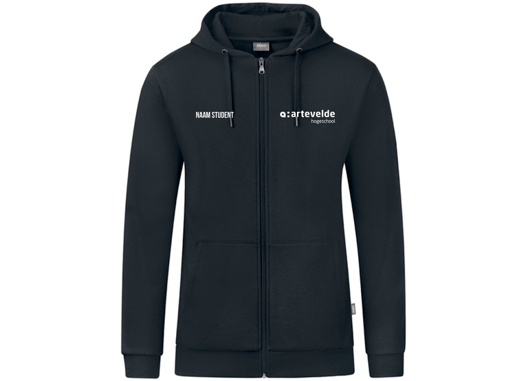 Artevelde Team sweater met lange rits en kap grijs dames