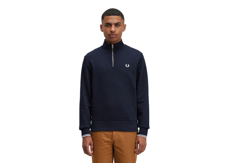 Fred Perry Half Zip Sweatshirt Navy heren