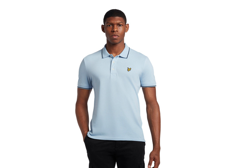 Lyle & Scott Tipped Polo Shirt Light Blue/ Dark Navy heren