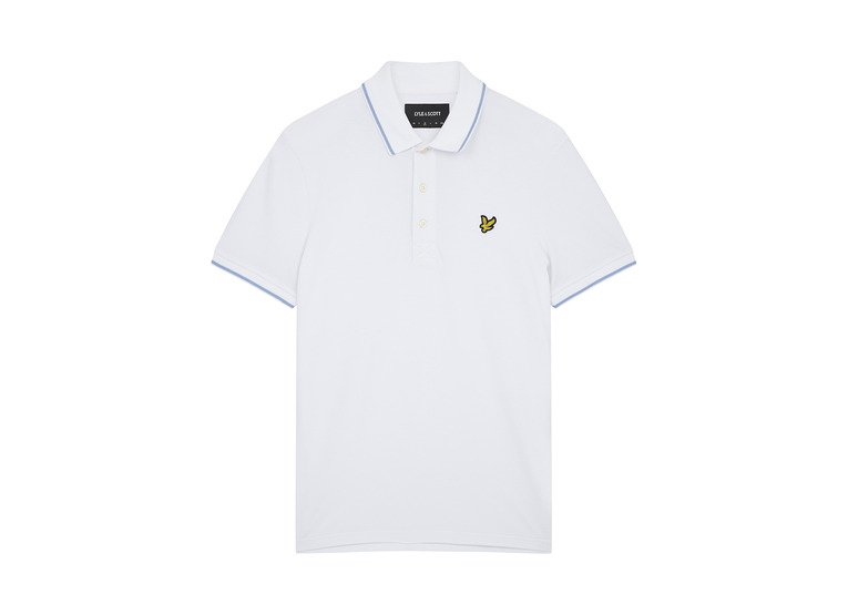Lyle & Scott Tipped Polo Shirt Plus wit/lichtblauw heren