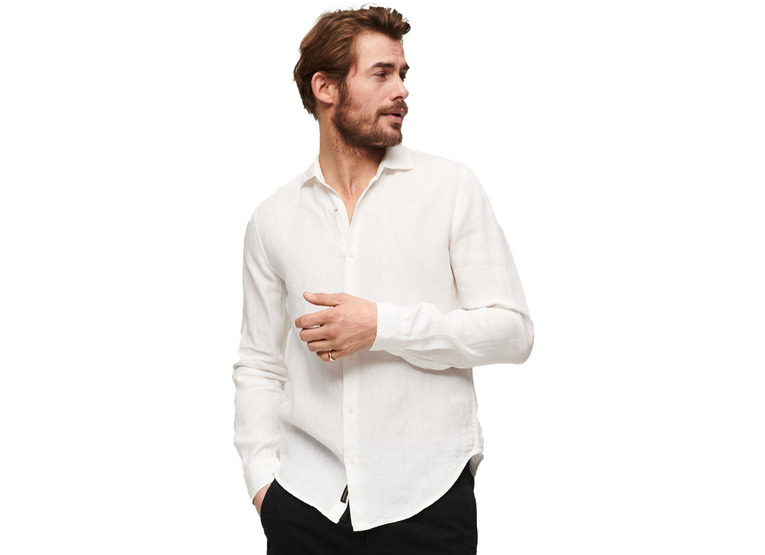 Superdry Casual linnen overhemd optic heren