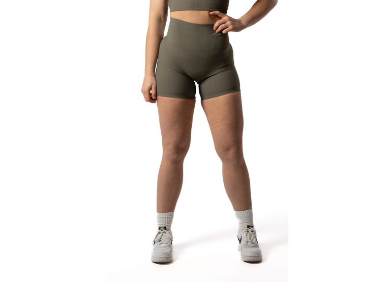 Aesthetic Wolf Ribbed v2 Scrunch Seamless Shorts sage green dames