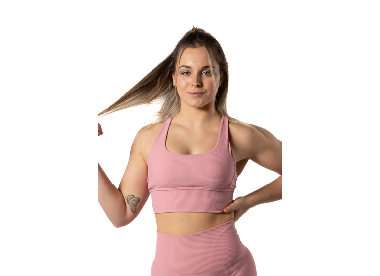 Aesthetic Wolf Ribbed v2 Sports Bra Cotton Candy dames