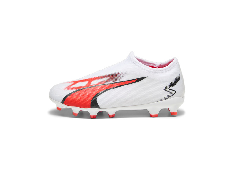 Puma Jr. Ultra Match veterloze FG/AG voetbalschoen wit/fire orchid