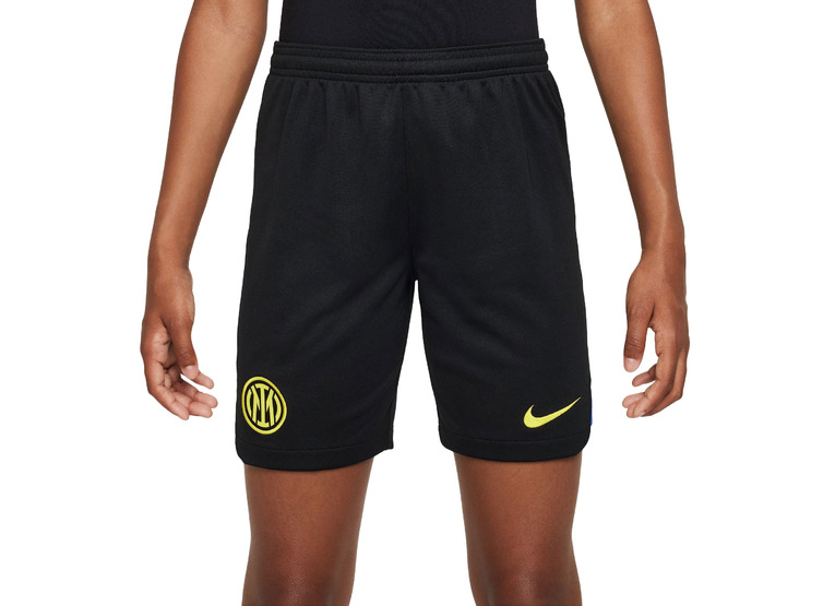 Nike Inter Milan 2023/24 Stadium Thuis/Uit Zwart/Lyon Blue/Vibrant Yellow KIDS