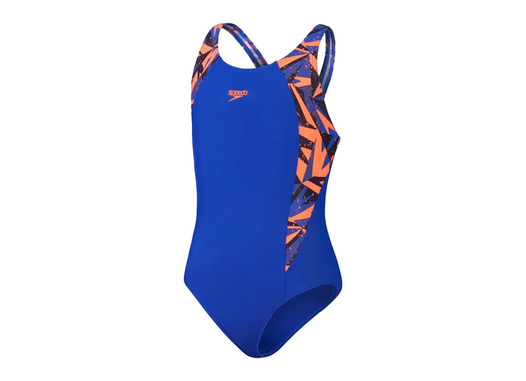 Speedo H-Boom splice muscleback badpak blauw/oranje meisjes