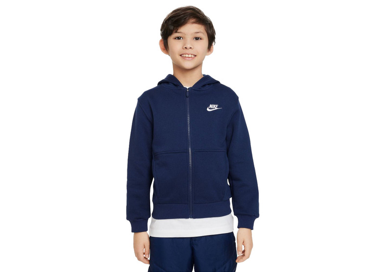 Nike Sportswear Club fleece FZ hoodie donkerblauw KIDS