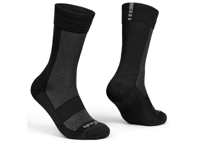 GripGrab Alpine merino high cut winter fietskousen zwart unisex