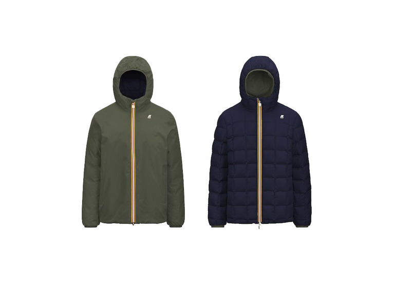 K-Way Jack Eco Stretch thermo double winterjas donkergroen/donkerblauw heren