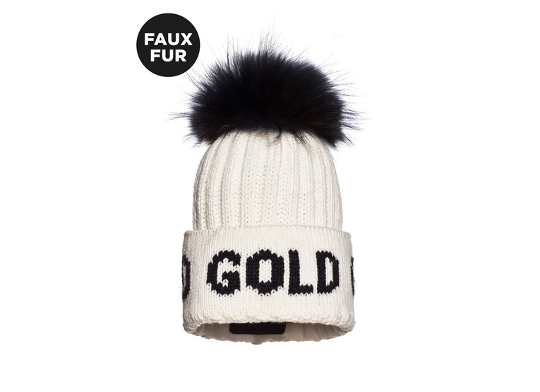 Goldbergh Hodd beanie faux pom wit dames