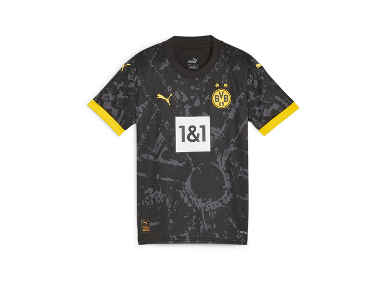 Puma Borussia Dortmund 23/24 uitshirt PUMA Black-Cyber Yellow KIDS