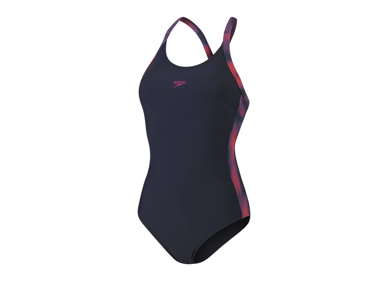 Speedo ECO Shaping badpak True Navy/Berry Cool/Tuscan Bloom dames