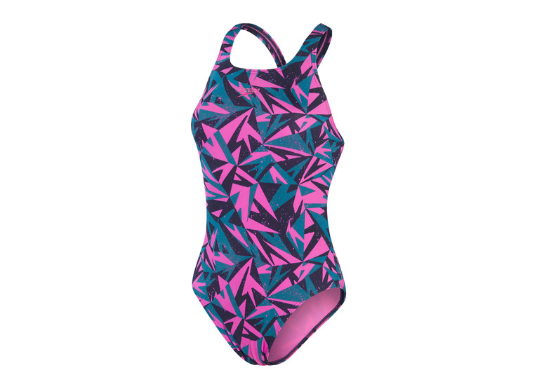 Speedo ECO+ Hyperboom medalist badpak True Navy/Orchid Shine/Ocean Depths dames