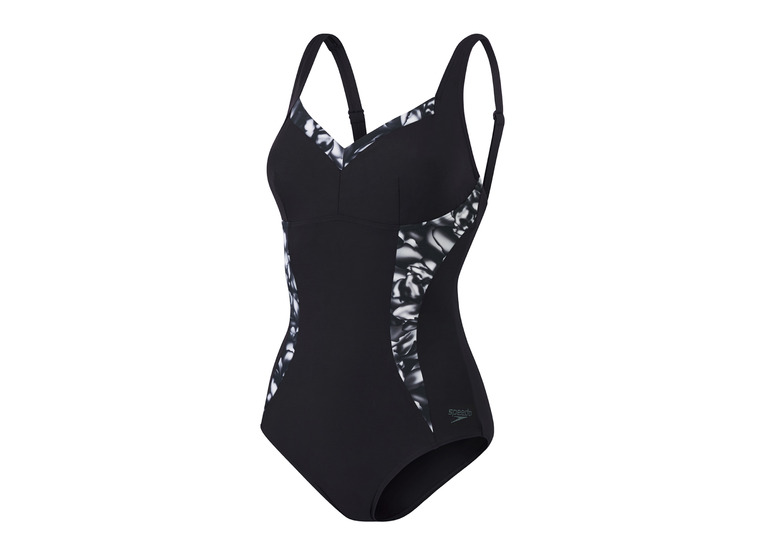 Speedo ECO LunaElustre badpak Black/USA Charcoal/White dames