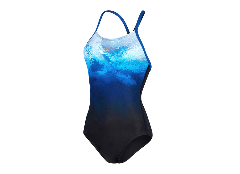 Speedo ECO+ Fixed Crossback badpak Black/True Navy/Cobalt Pop/White dames
