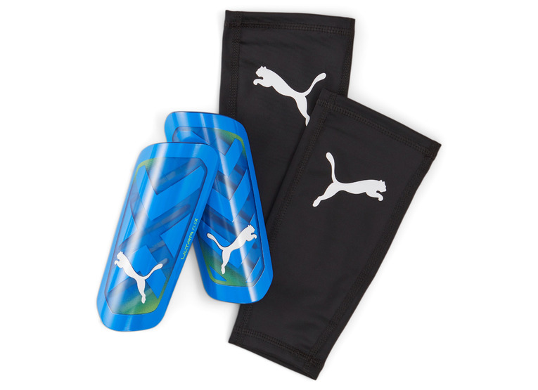 Puma ULTRA Flex sleeve scheenbeschermers blauw/groen kids + volwassenen