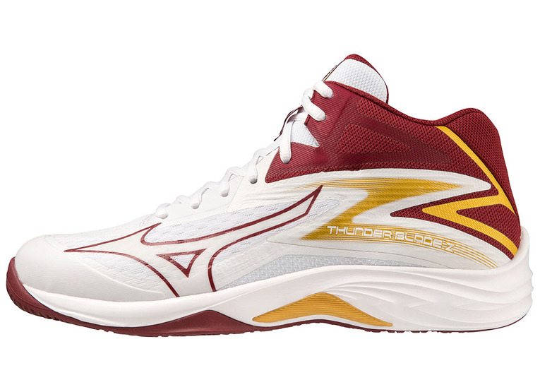 Mizuno Thunder Blade Z MID indoorschoen wit/cabernet/goud dames