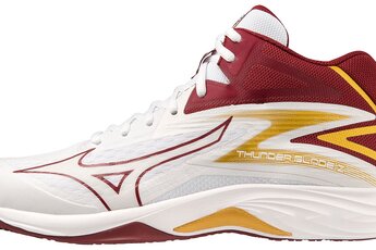 Mizuno Thunder Blade Z MID indoorschoen wit/cabernet/goud dames