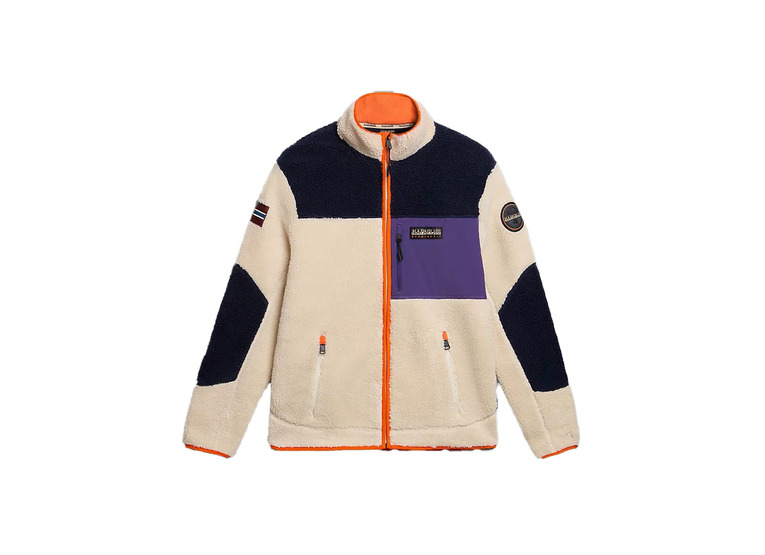 Napapijri Yupik fleece sweater wit/blauw heren