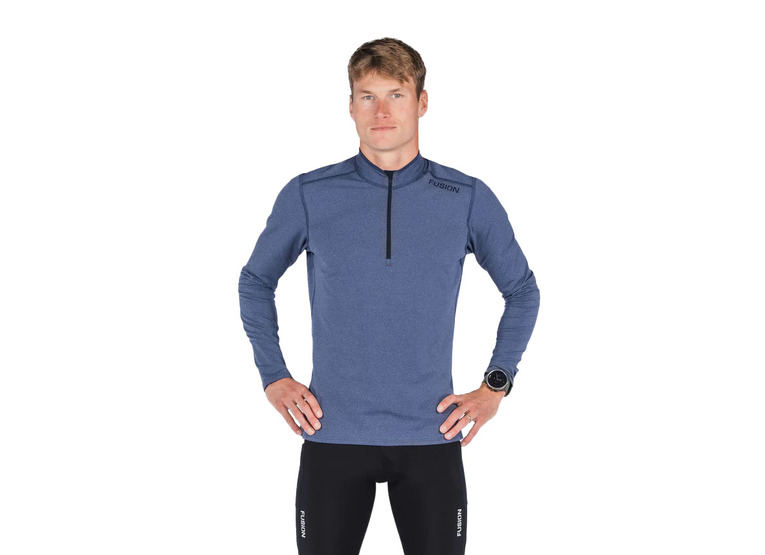 Fusion C3 Zip Neck Night Blue heren