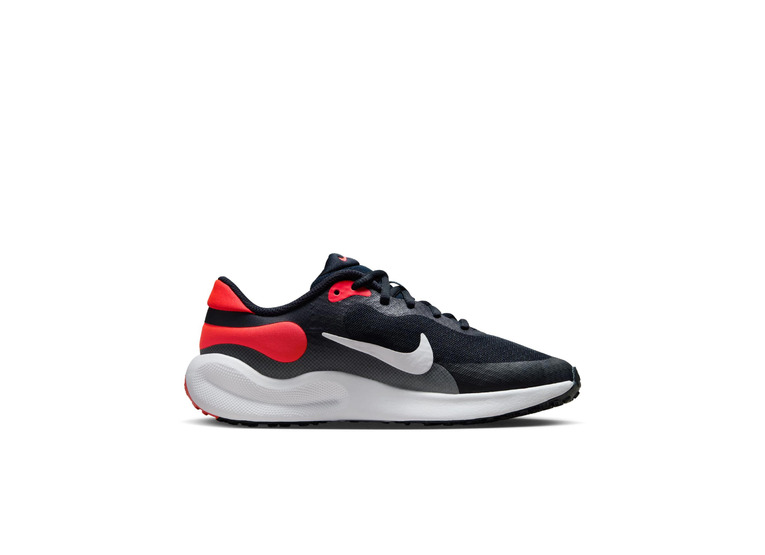 Nike Revolution 7 loopschoenen Dark Obsidian/Bright Crimson/Zwart/Wit KIDS