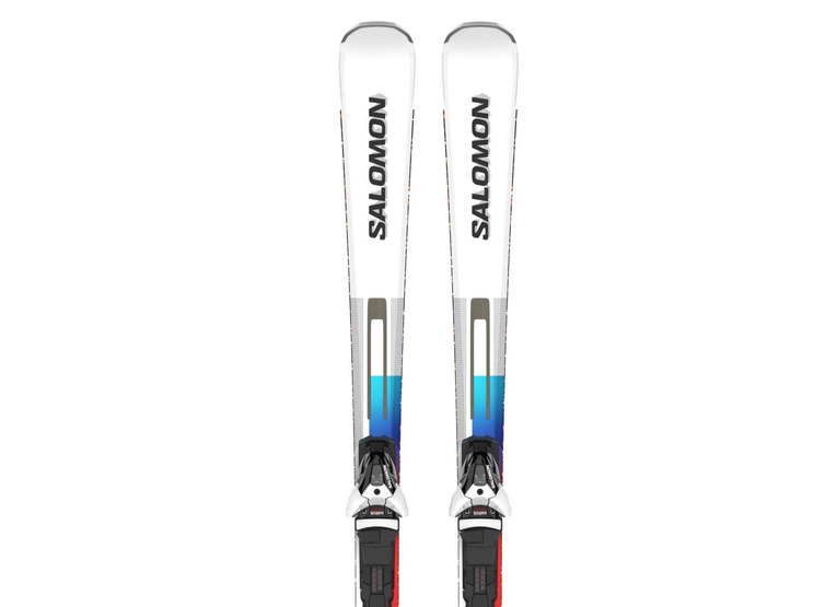 Salomon ADDIKT ski + Z12 GW F80 binding wit/zwart/pastel neon blauw unisex