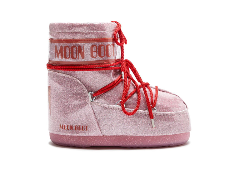 Moon Boot icon low glitter pink dames