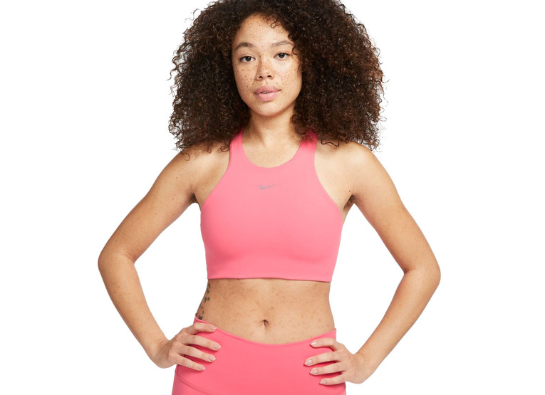 Nike Yoga Dri-FIT Swoosh sportbeha roze dames