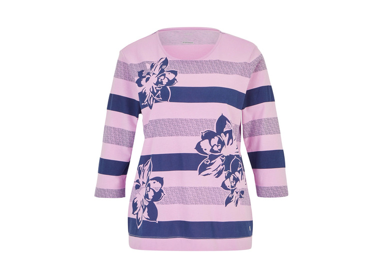 Joy 3/4-arm shirt pink orchid stripes dames