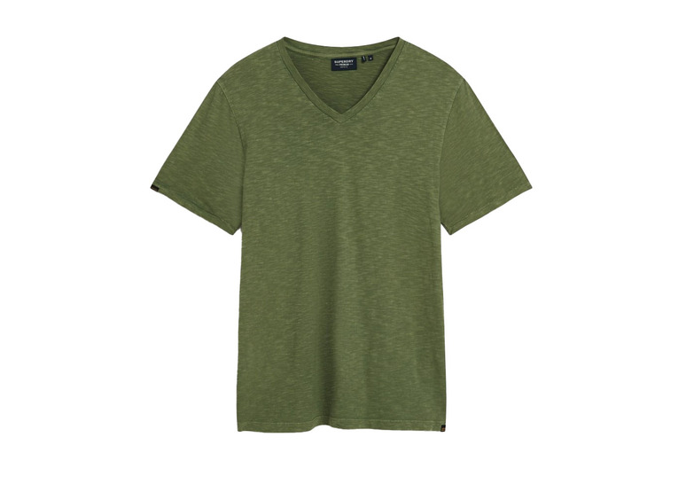 Superdry Slub T-shirt met V-hals sea spray groen heren