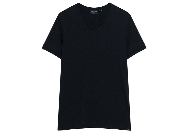 Superdry Slub T-shirt met V-hals eclipse navy heren