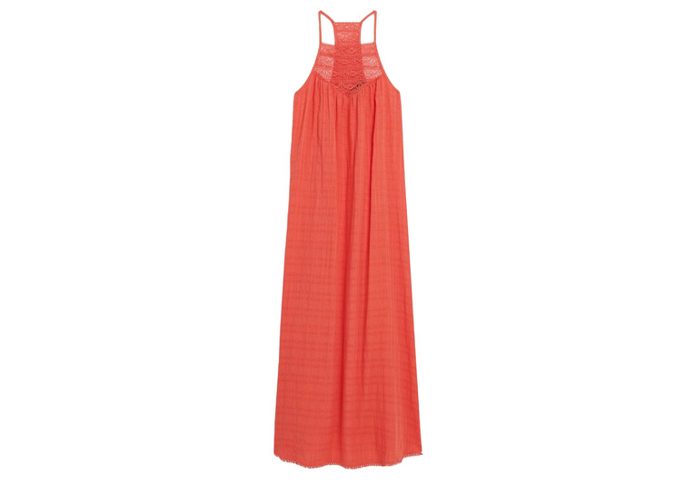 Superdry Lace Halter maxistrandjurk blush coral dames