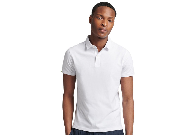 Superdry jersey polo shirt optic wit heren
