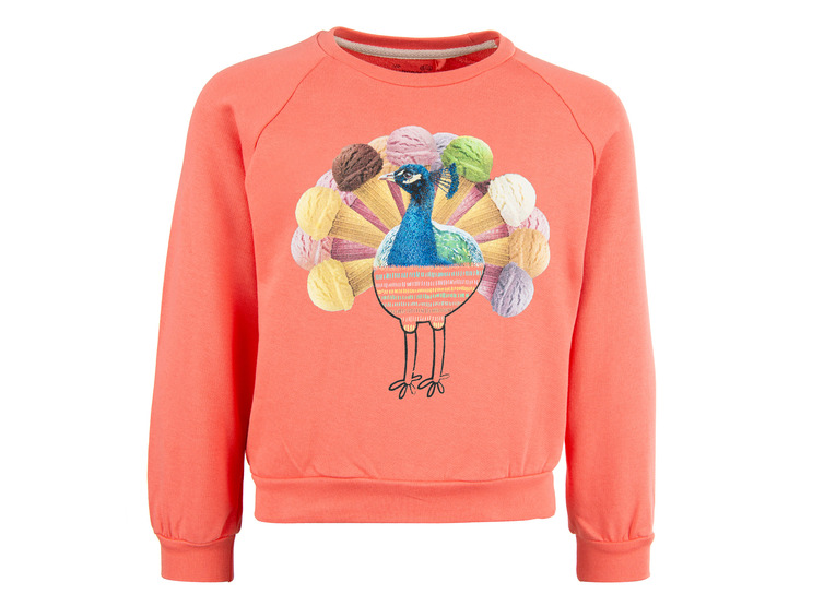 Stones and Bones Odessa peacock Sweater coral pink meisjes