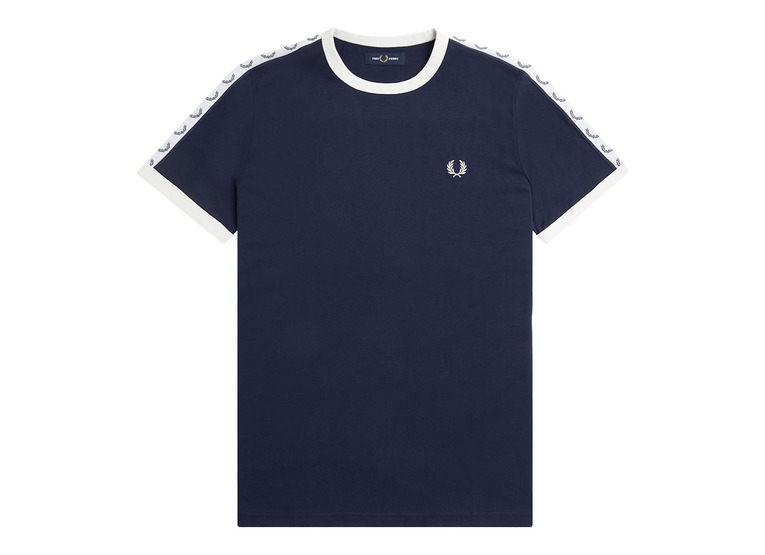 Fred Perry taped ringer T-shirt carbon blue heren