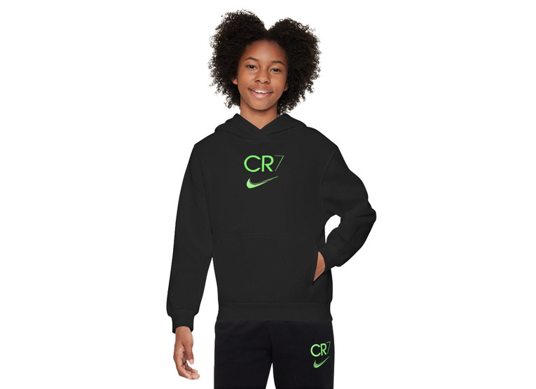 Nike CR7 club fleece hoodie zwart/green strike KIDS