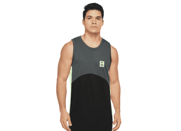 Nike Starting 5 basketbal jersey dark smoke grey/zwart heren