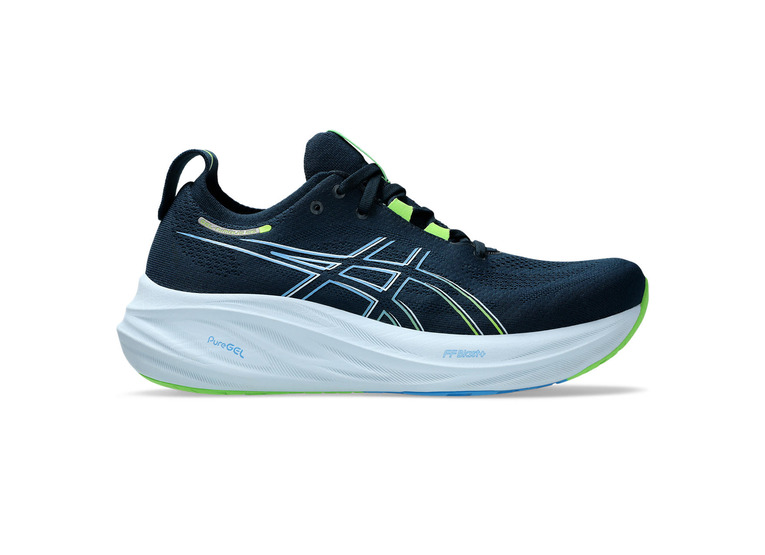 Asics Gel-Nimbus 26 loopschoen french blue/electric lime heren