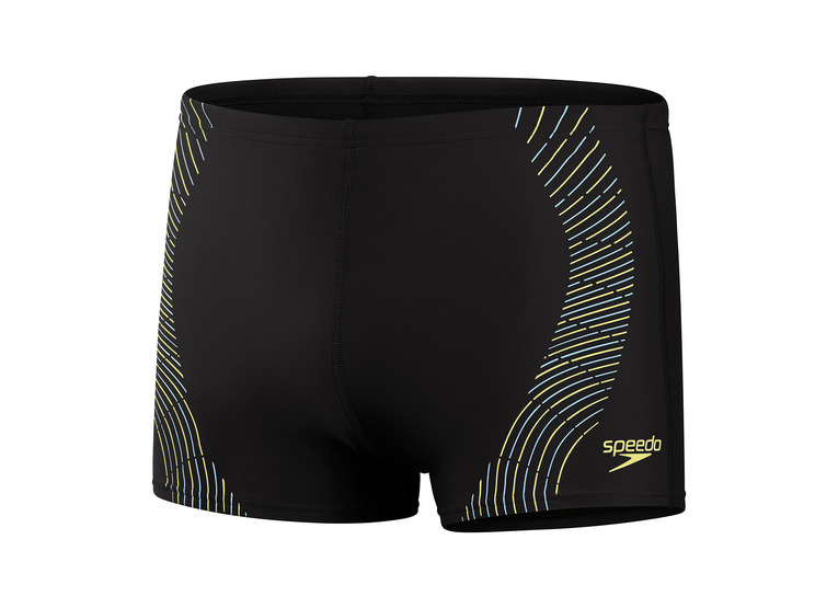 Speedo Eco Tech Print zwembroek zwart/lemon drizzle/curious blue heren