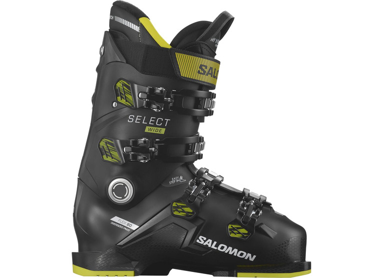 Salomon Select 80 wide skischoen zwart/acid groen/beluga heren